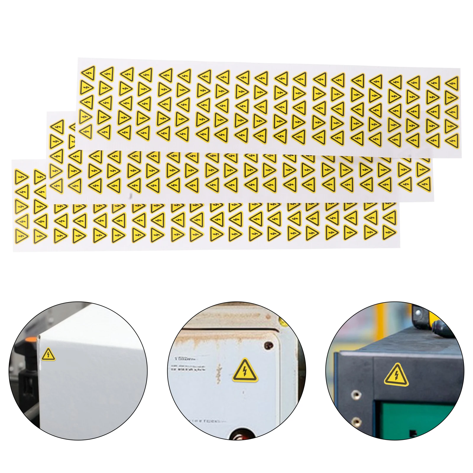 100pcs 3 Sheets Yellow Anti Electric Shock Sticker High Voltage Warning Decal Electrical Panel Label Sign For Home Office