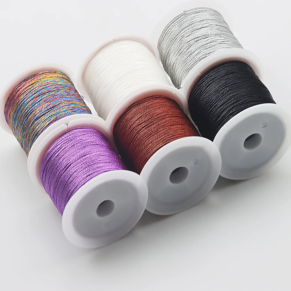 0.2mm 3 Shares Gold Silver Thread Color line Chinese Knot String Tassel thread DIY Handmade Jewelry Braid