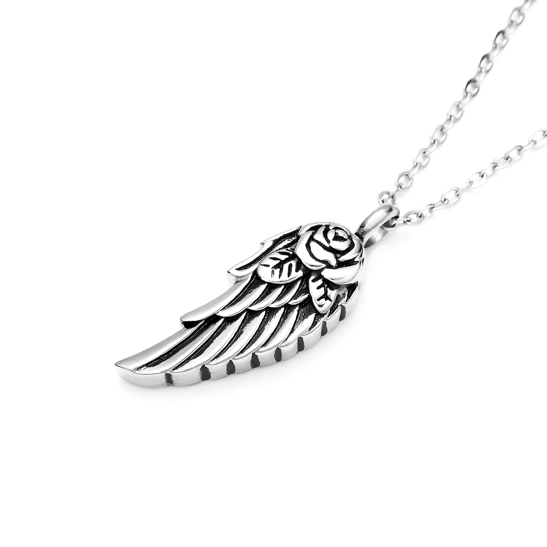Obrázek 3: Anděl blatník kremace šperků urna řetízek pro popel pro ženy muži nerez ocel urna přívěsek popel držák památka šperků