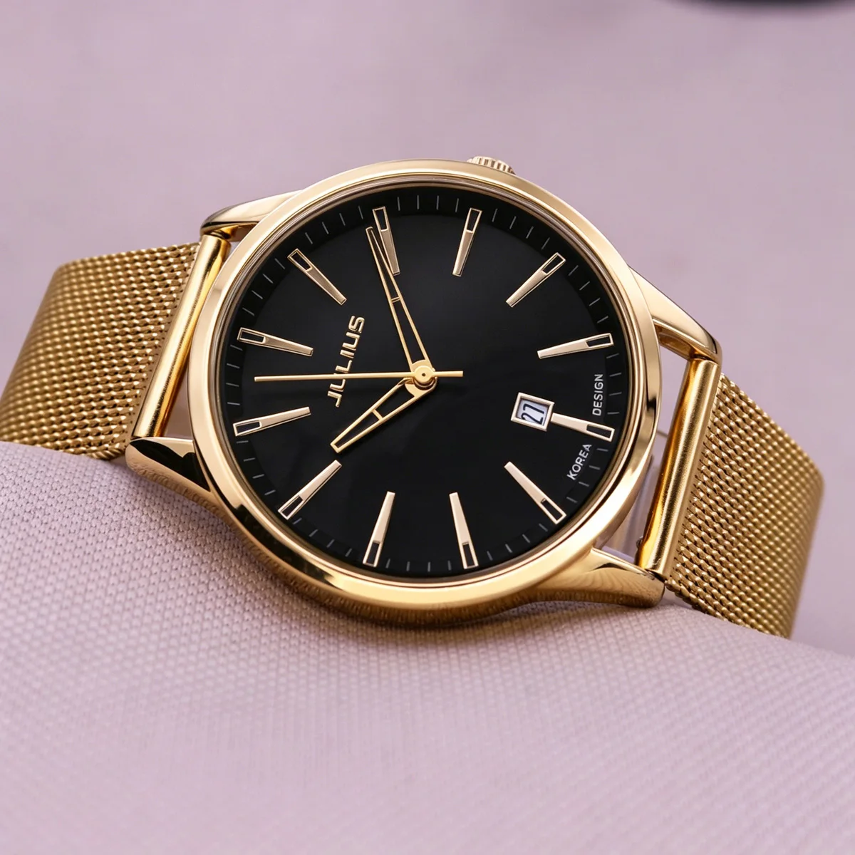 Sale Auto Date Julius Men's Watch Homme Fashion Japan Quartz Hours Classic Stainless Steel Band Boy Birthday Father Gift Box