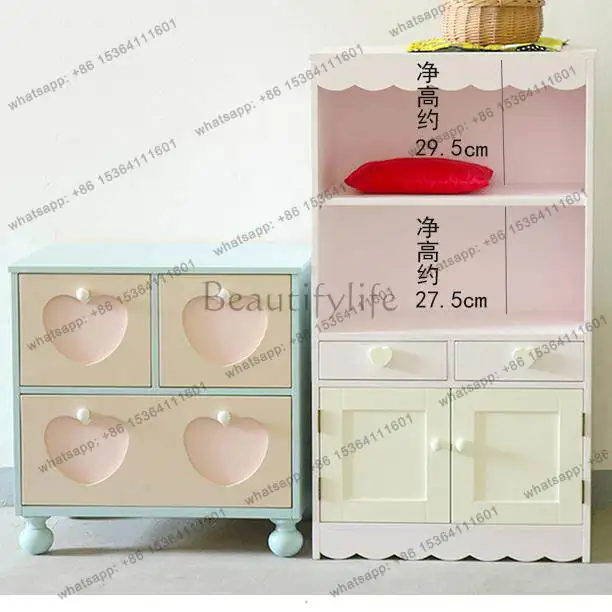 Light-colored stacked flower cabinet, thickened version of cream wind meal side bedside cabinet, can be customized