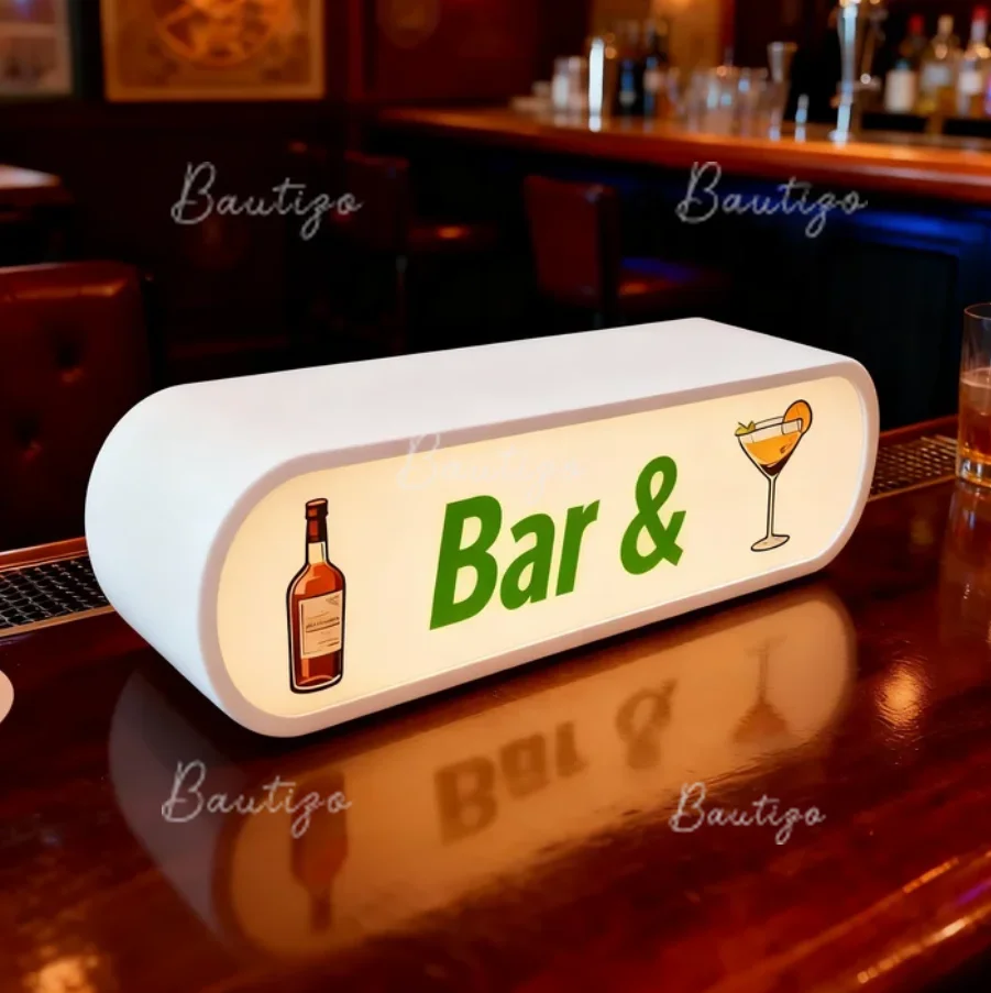 Personalized USB Light Box Desk Lamp Acrylic Lightbox LED Lighting Frame Bar Sign Custom Content Lightbox Table Decor Signage