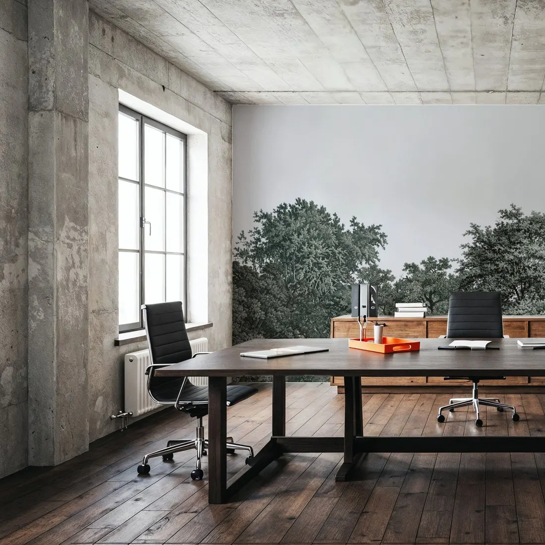 Custom Over the Treetops Forest Green Nature Wallpaper Large Peel and Stick Mural Wall Decor