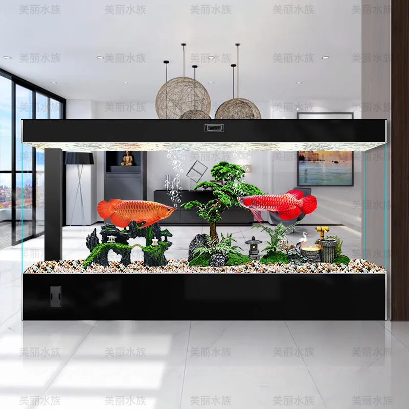 

Большой напольный аквариум для золотых рыбок, самоочищающийся экотанк с нижним фильтром, ультрапрозрачное стекло, универсальный аквариум JT40