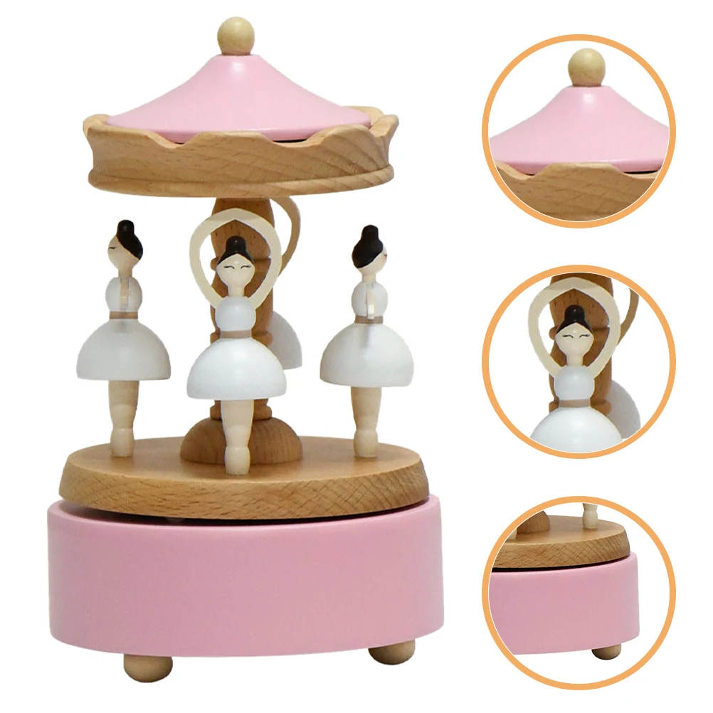 

Ballet Music Box Girls Birthday Present Musical Jewelry Holder Beech Rotating Boxes for Dancers Toddler