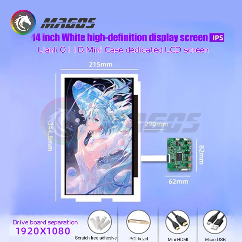 Imagem -02 - Mini Dynamic Display Screen Painel Lateral Monitor Ips Case Lian li Parte Mod Monitoramento Aida64 60hz 1080p O11d