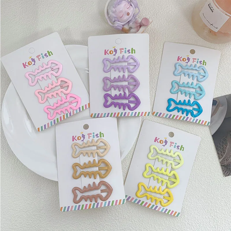

Sweet Colorful Hollow Fishbone & Dolphin Gradient BB Clips Set Fashion Side Bangs Hair Clips Daily Hair Accessories for Girls