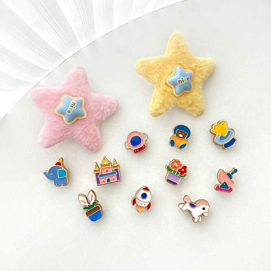 

12pcs Cute Fluffy Star Mini Charms Detachable Shoe Decorations Suitable For Crocs Clogs Sandals Bogg Bag Gift Idea Girls