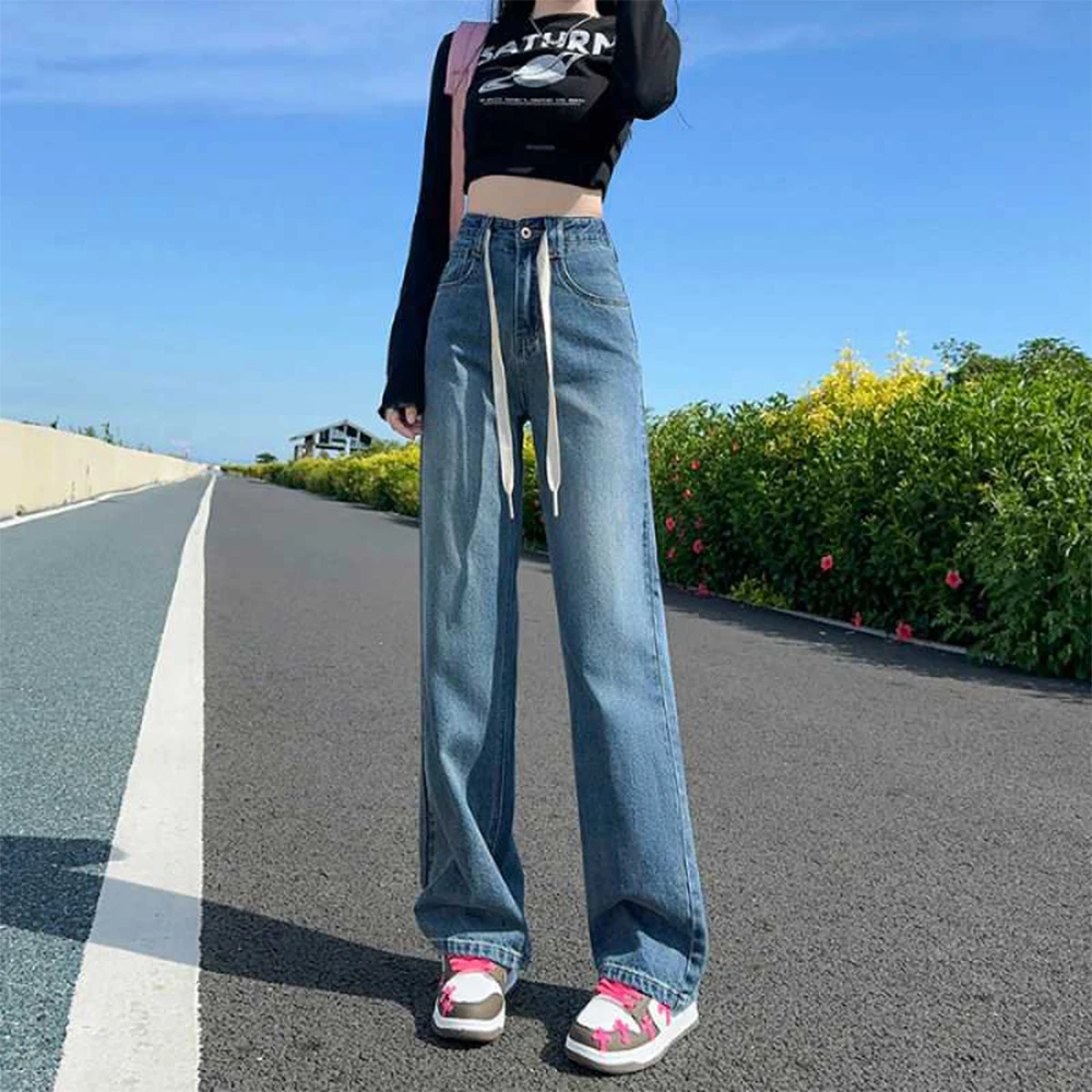 Women's Jeans Woman High Waist Streetwear Female Clothing Newjeans Denim Straight Leg Jeans  Vintage Clothes Pants Baggy