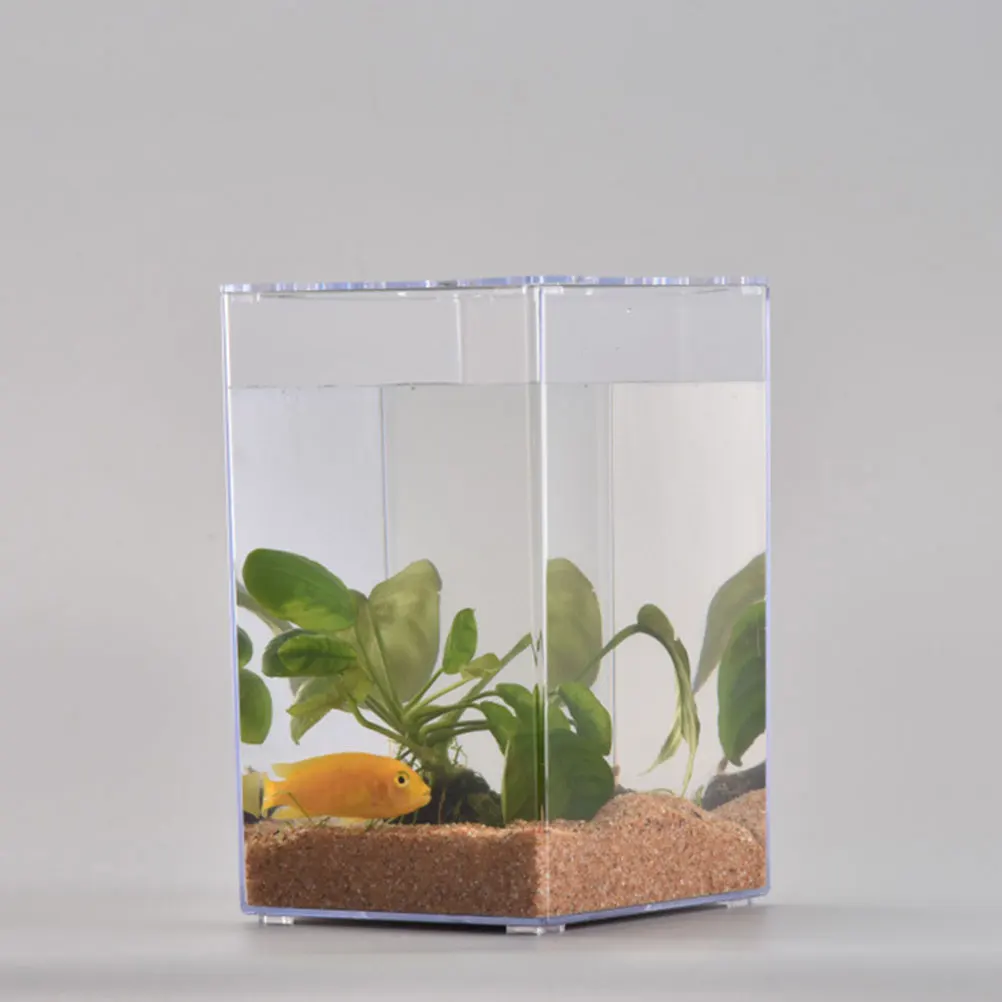

Durable Thai Betta Fish Tank Small Acrylic Desktop Aquarium Decorative Fish Box for Home Office Small Aquarium