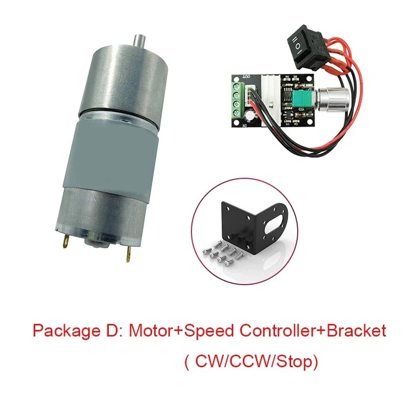 All Metal Reduction Gearbox Motor JGB37-545 DC 12V /24V 7-960RPM High Torque 3-35kg.cm Low Speed Forward And Reverse Adjustable