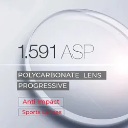 1.591 Polycarbonate Unbreakable Prescription Progressive Lenses Free Form Multi Focal Anti Impact / Scratch /Reflection