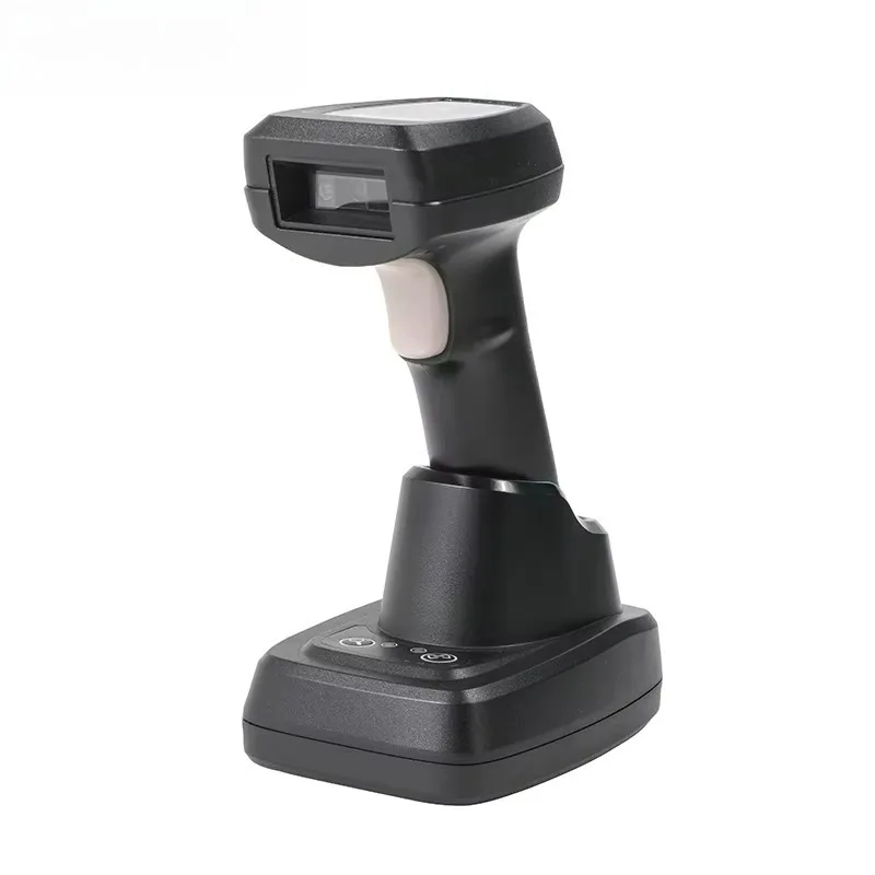 2026 New Wireless Handheld Barcode Scanner for QR DPM Code Fast Reading with Charging Base Compatible with POS System