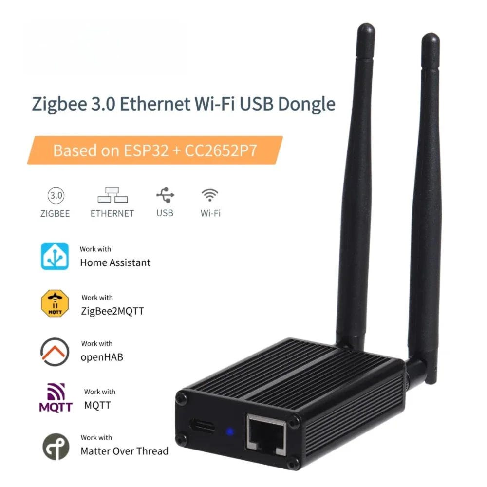 

ETH-52P7 Шлюз ZigBee ZigBee 3.0 Netzwerkkoordinatorezione Ethernet LAN/USB/WiFi Zigbee2MQTT, ZHA, Home Assistan