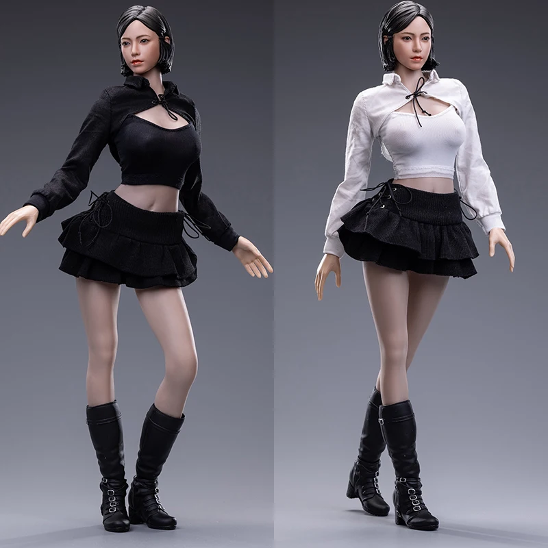 

3STOYS 3S010 1/6 Scale Black White Fashion Female Skirt Tops Set Soldier Clothes Model Fit 12'' Action Figure Body Dolls