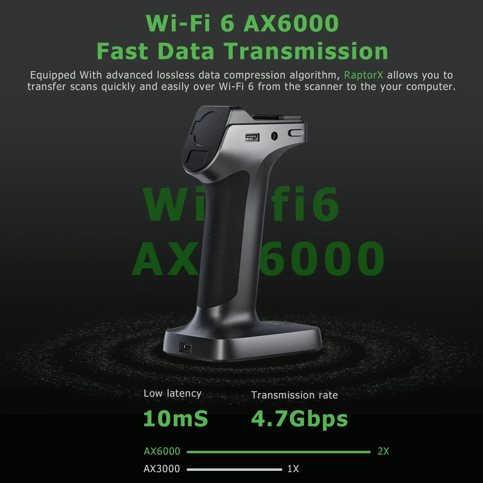 Creality Raptor X 3D Scanner 0.02 mm Accuracy 60fps Scanning Wi-Fi 6 Wireless Scan 34+7 Blue Laser NIR Light 3D Printing Scanner