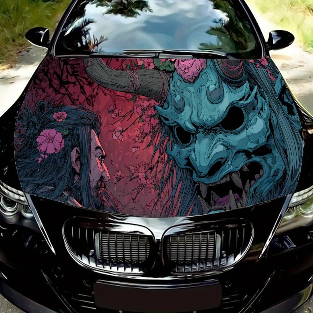 

Виниловые обертывания для автомобиля из ПВХ с принтом монстров и фехтовальщика, самоклеящаяся водонепроницаемая наклейка на капот автомобиля, защитная наклейка для украшения автомобиля