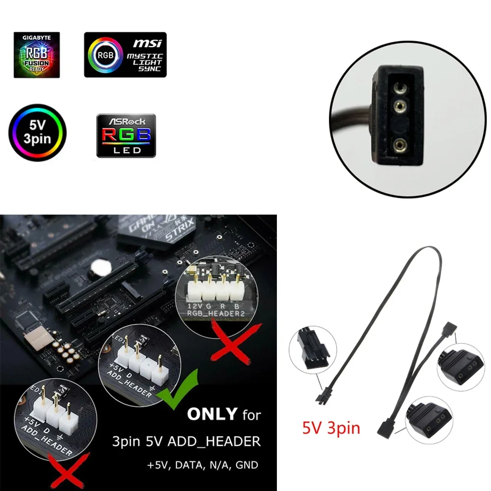 DC5V3Pin RGB LED neonowa listwa świetlna K Dream Color AURA SYNC adresowalny cyfrowy elastyczny montaż podświetlenie komputera płyta główna