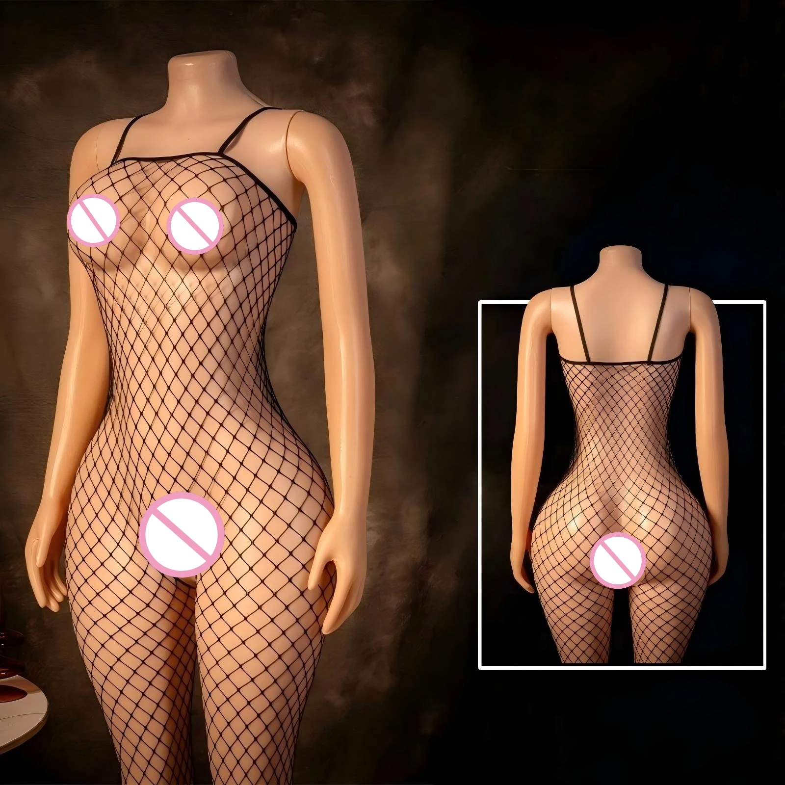 Breast Wrapping Teddies Bodysuit Strapless Underwear Fishnet Hollow Bodystocking Erotic Bodysuits Sexy Crotchless Lingerie Women view 3
