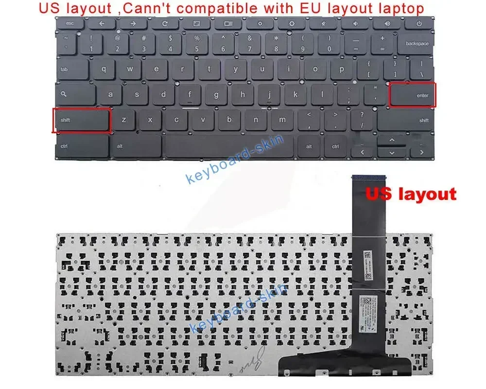 New US No-backlit without frame keyboard For Asus Chromebook C300 C300M C300MA C300MA-DH02 NSK-UZ1SQ 01 NSK-UZ1SQ 1D laptop