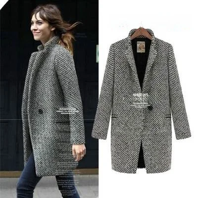 

Women's Long Wool Coat Winter Jaet Sweater 4XL Autumn High Percentage of Other Material Ladies Premium Outerwear