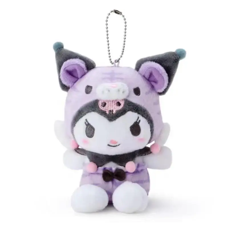 Sanrio Kuromi My Melody ของเล่นตุ๊กตา Kawaii Cinnamoroll กระเป๋าเป้สะพายหลังจี้ยัดไส้ตุ๊กตาพวงกุญแจสําหรับ Boy และ Girl ของขวัญวันเกิด