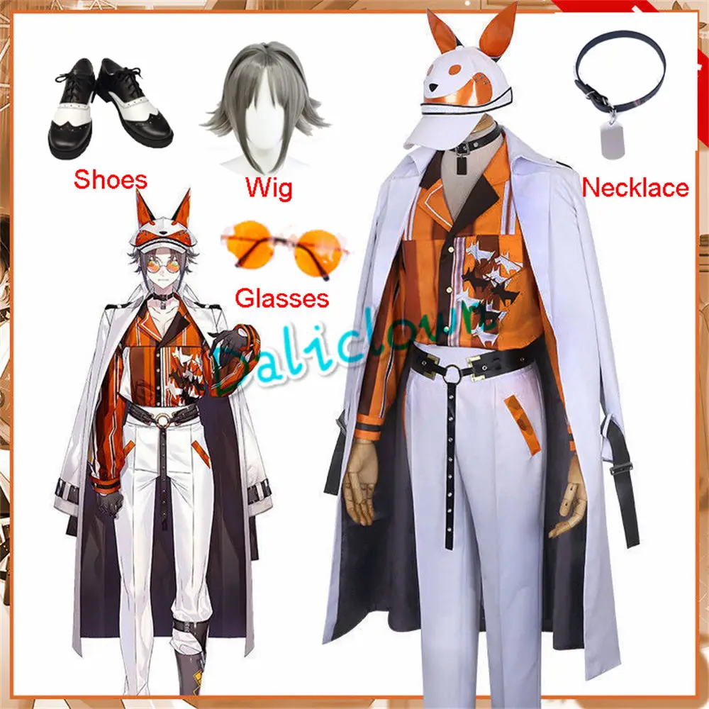 

Anime Hololive Collab Series NIJISANJI Cosplay Vtuber Luxiem Mysta Rias Cosplay Costume Hat Shoes Wig Female Men Women