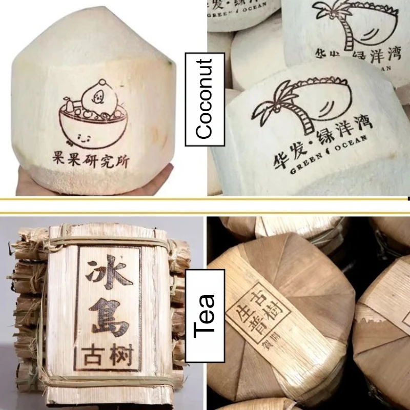 Singolo Doppia Maniglia 1000W Piccola Laminatrice Palmare 10×13cm Piastra di Riscaldamento In Pelle Scatola di Legno Noce di Cocco Pressa a Caldo Inchiostratrice