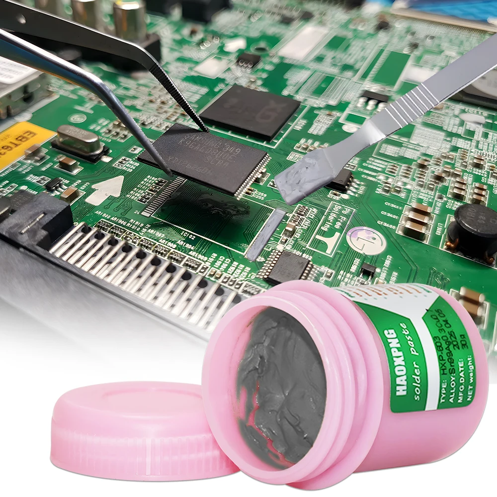 معجون لحام معلب 30 جرام/50 جرام، معجون لحام عالي الحرارة خالي من الرصاص، معجون لحام بشريحة SMT غير نظيفة معجون لحام BGA/QFN Mountti #3