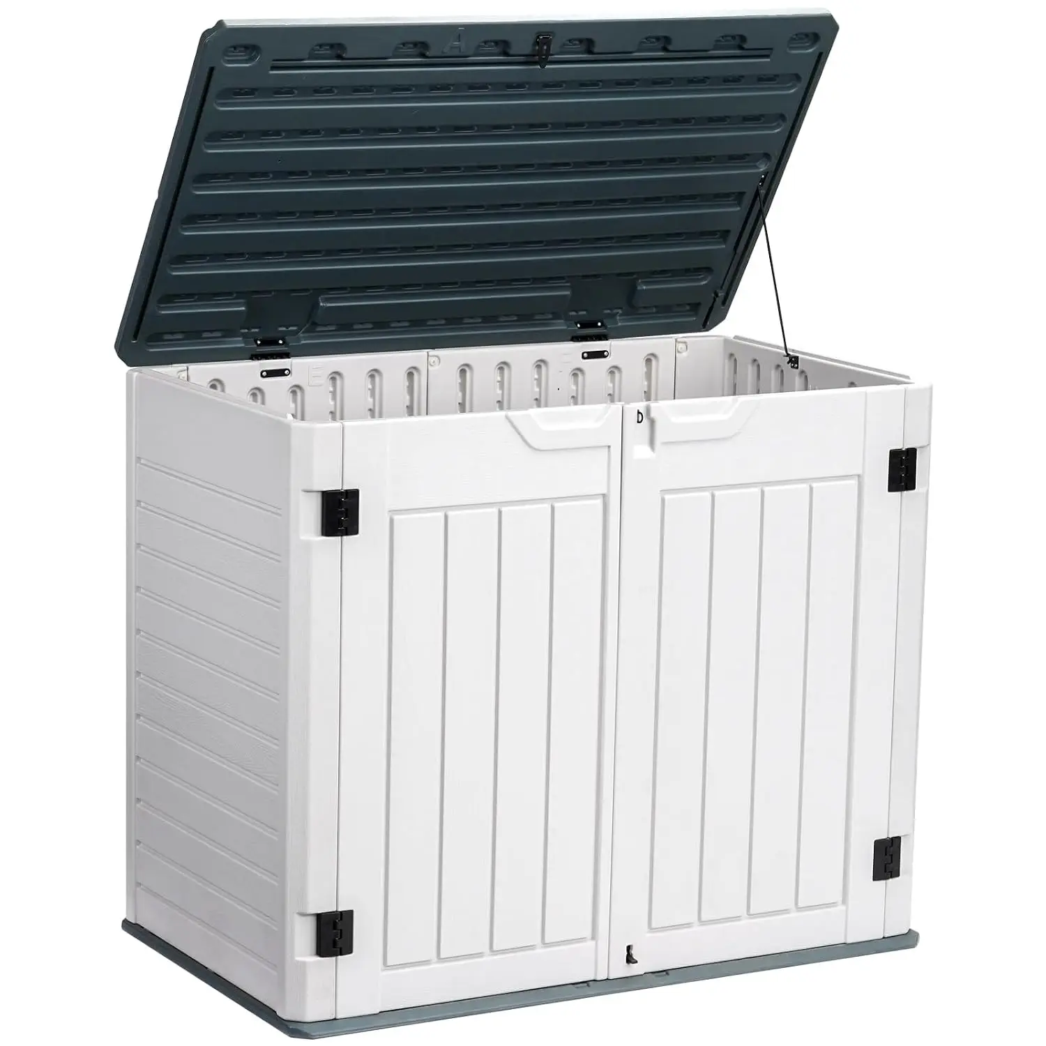 Water Resistant Outdoor Storage Shed 35 Cuft Vertical Cabinet for Garbage Cans Garden Accessories Backyard Patio, Customized