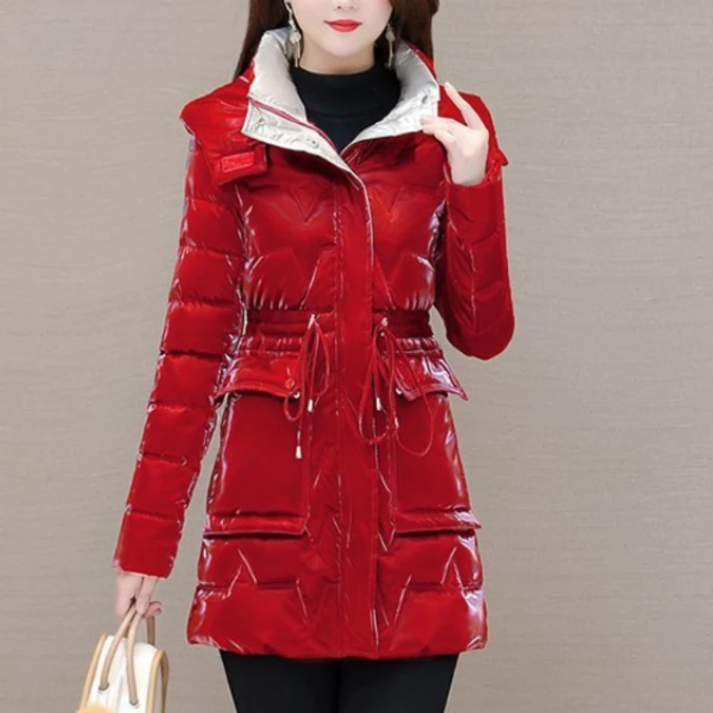 

Warmth Heavy Duty Women's Down Coat 2025 Winter Korean Style Hooded Mid Length Thickened Outerwear New Style