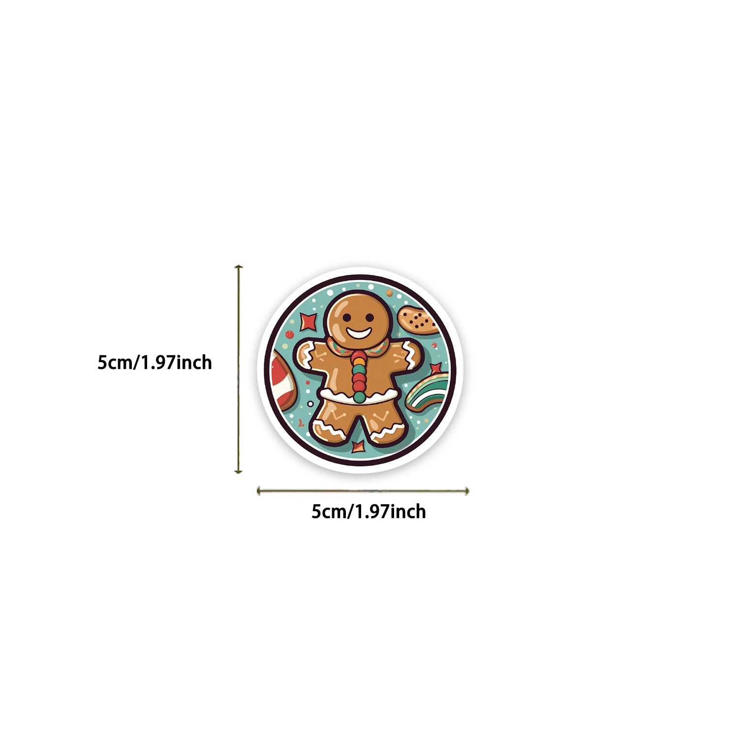 50 Uds. De pegatinas de hombre de jengibre de dibujos animados, funda de teléfono DIY, portátil, taza de agua aislada, pegatina de juguete de escritorio