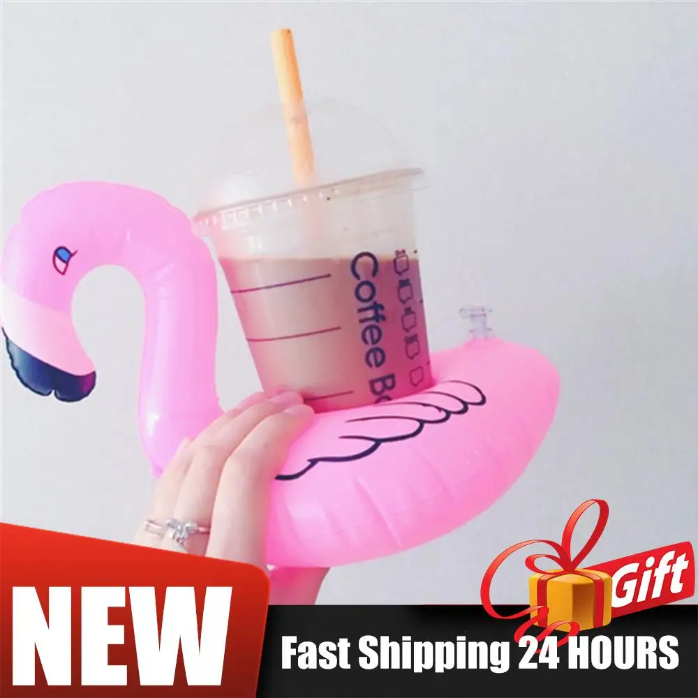 1-10PCS Flamingo Cup Holder Pvc Water Cup Holder Party Decor Pool  for Swimming Pool Flamingo Drinks Cup Holder Pool Party Decor