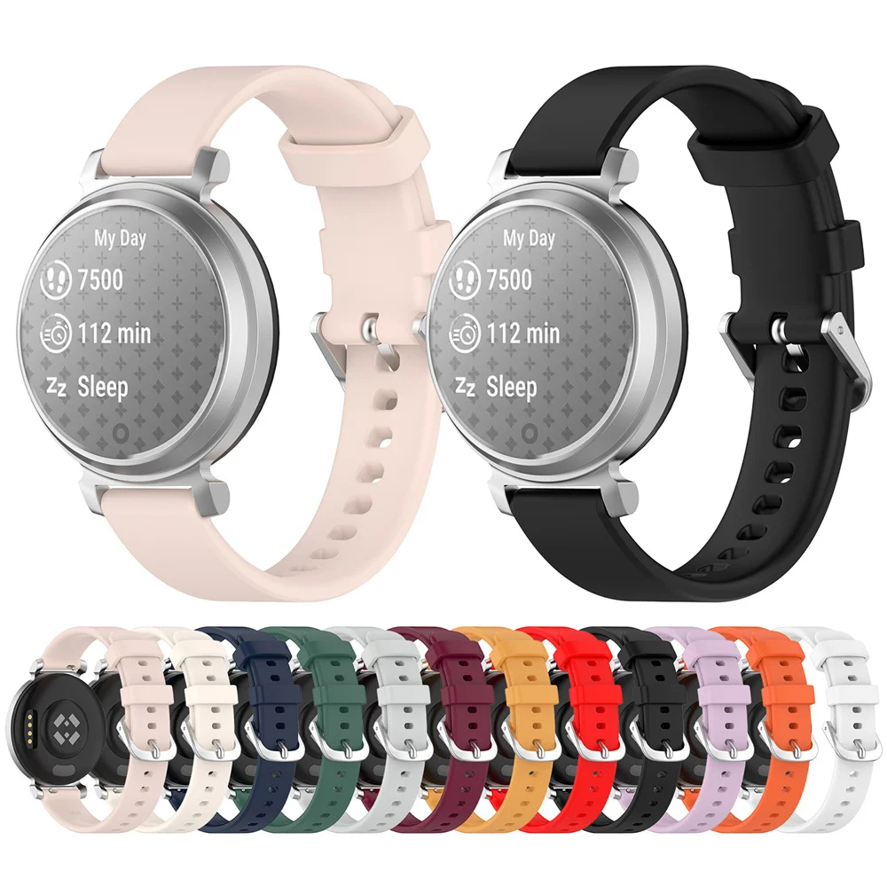 14 ملم حزام سيليكون دبوس مشبك 5.5-8.7 بوصة ملحقات ساعة سوار رياضي لـ Garmin Lily2