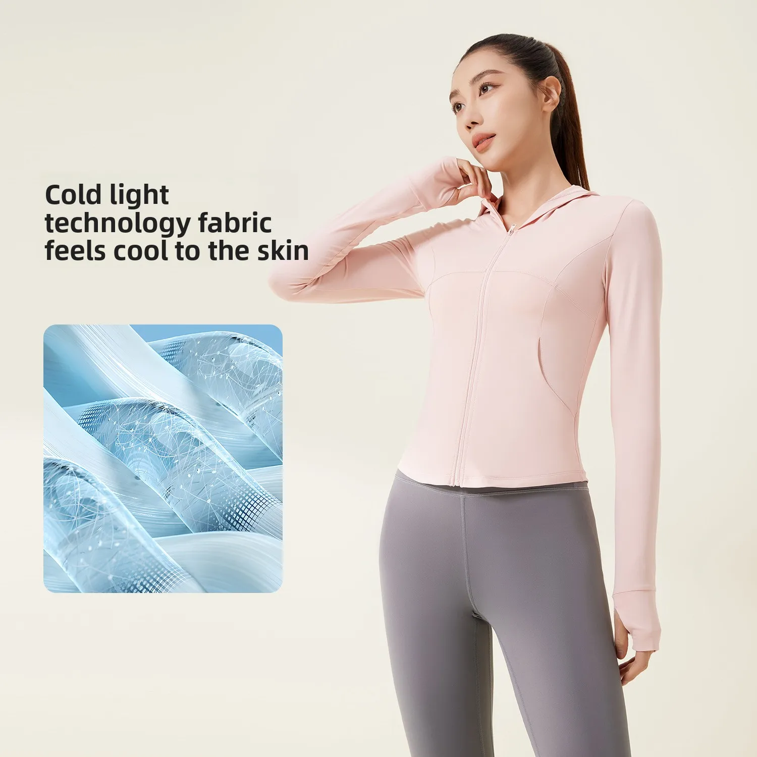 New UPF50 + Light And Thin Sunscreen Clothing Women's Breathable Anti-ultraviolet Ice-sensitive Hooded Sunscreen Clothing