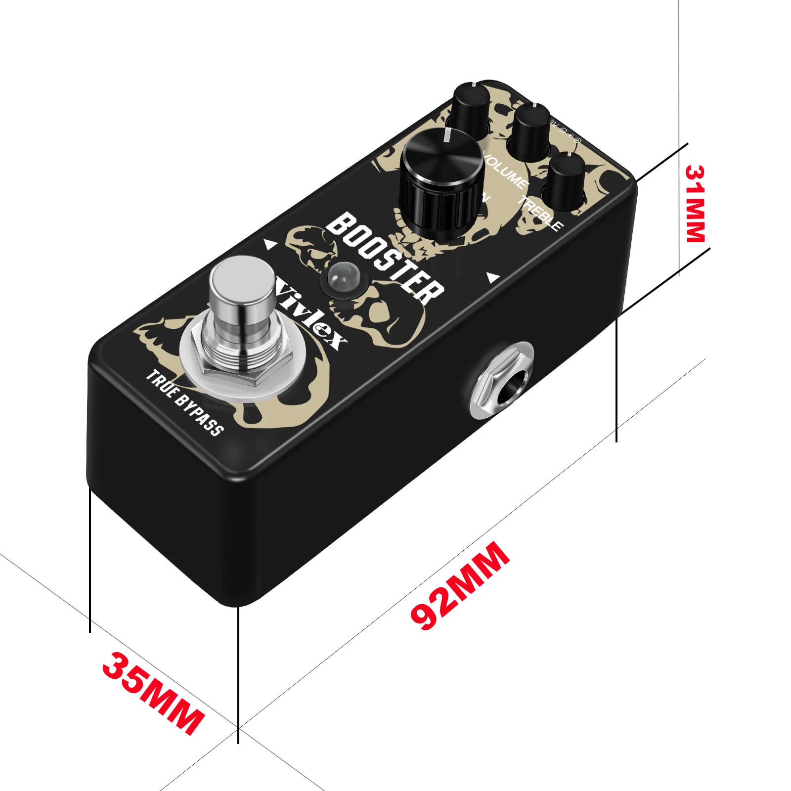 Vivlex NEW Mini Booster Guitar Effect Pedal True Gain Booster Clean Boost Pedal for Electric GuitarBass Pedals True Bypass