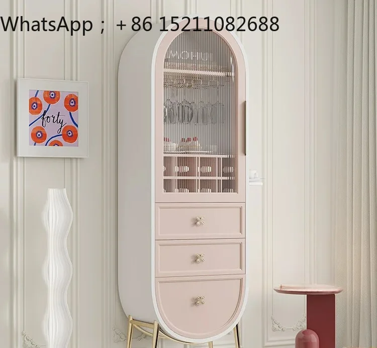 SCY wine cabinet living room wall display cabinet simple single door glass small apartment decorative cabinet