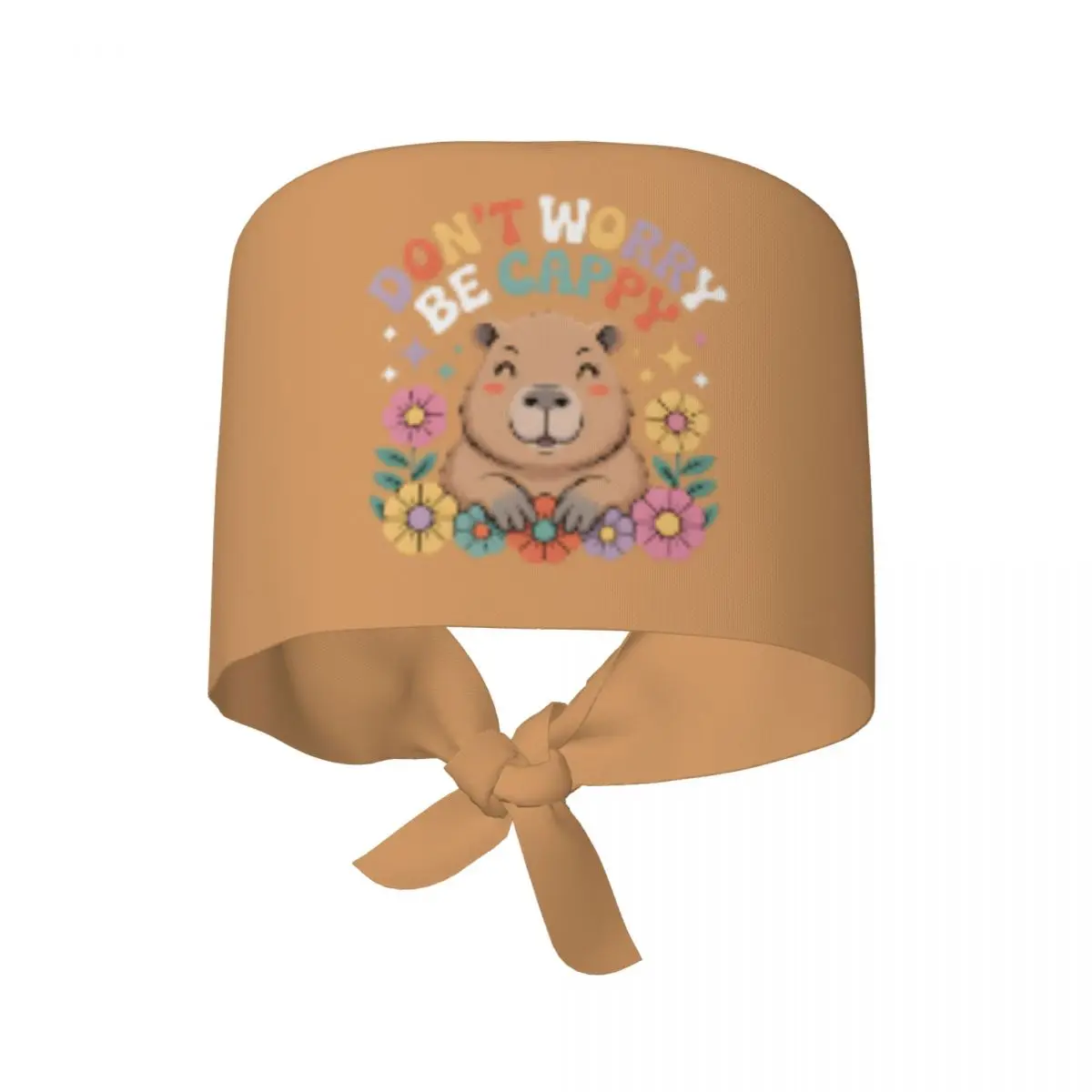 

Custom Adjustable Don't Worry Be Cappy Capybara Working Hat Men Women Scrub Caps Scrub Nursing Doctor Surgeon Cap for Chef
