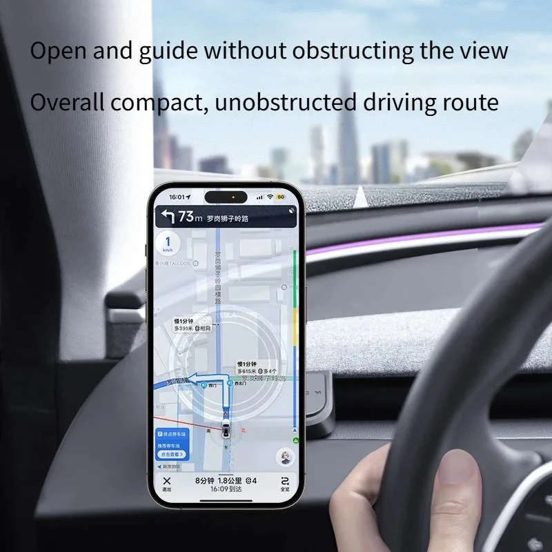 Handyhalterung für Tesla Model 3 Y Highland Juniper Stärkerer Magnetischer 360°-Halter ° Drehbarer Auto-Stützfußhalter Zubehör – Detail 2