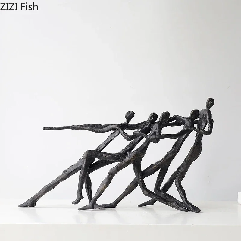Abstract Figures Statue Desk Decoration Minimalism Athlete Character Sculpture Metal Crafts Ornaments Room Aesthetics Decor