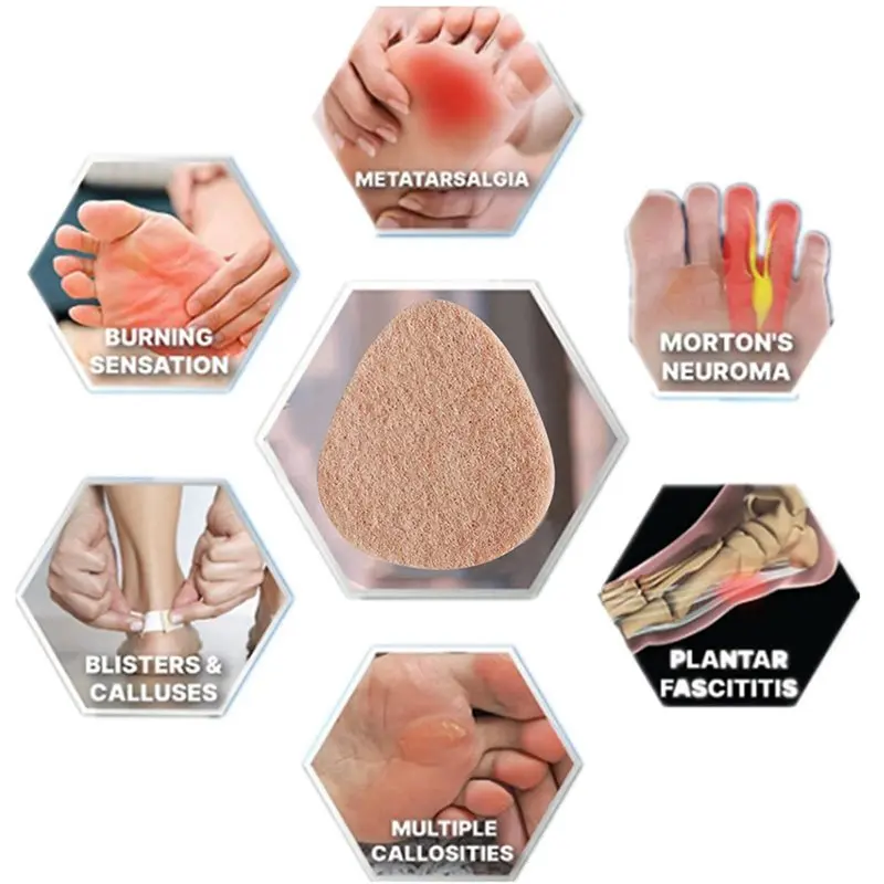 ABUM-Metatarsal Pads For Women And Men, Felt Ball Of Foot Cushion Pads Cushion Pads, Foot Pads For Sole Support, 60 Pack