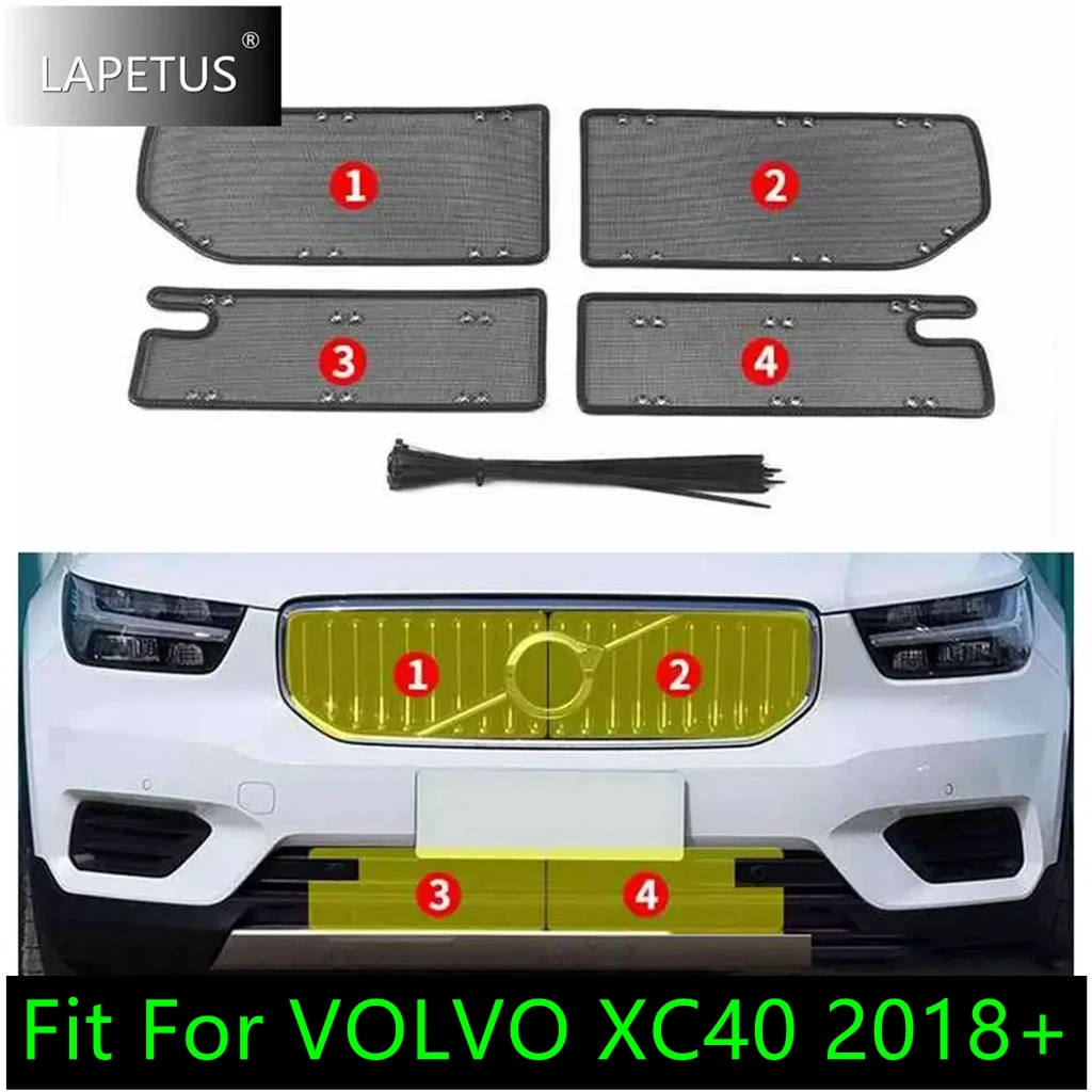 

Auto Middle Insect Screening Mesh Front Grille Insert Net Anti-leaf Dust Protector Kit For VOLVO XC40 2018 - 2024 Accessories