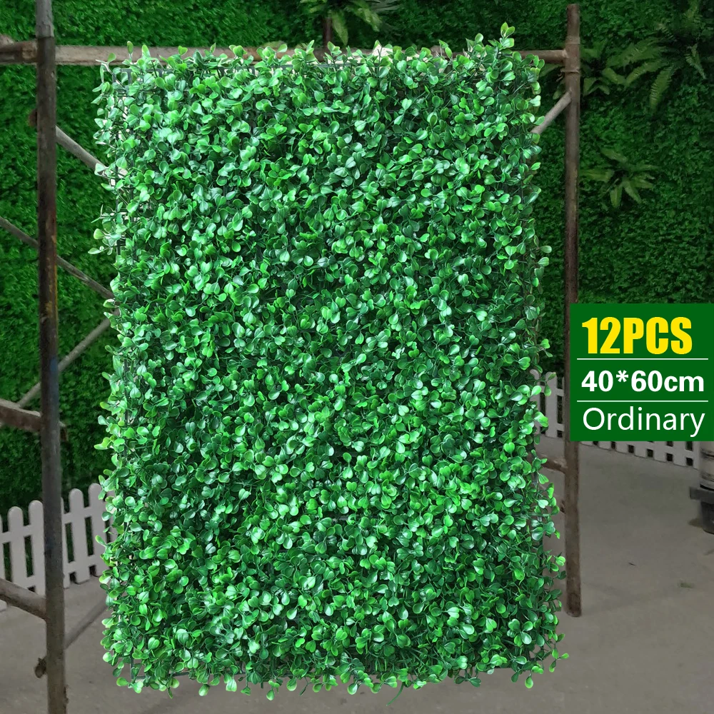 Imagem -02 - Artificial Lawn Wall Hedge Mat pe Privacy Fence Painéis de Grama Decoração ao ar Livre Chic Quintal Acessórios de Jardim 40x60cm 12pack