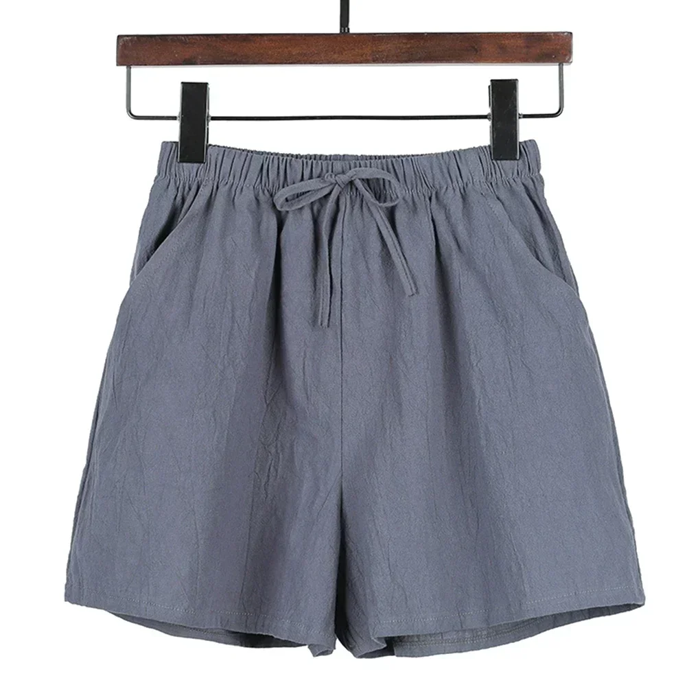 Short Pants Shorts Daily Female Loose Slight Stretch Solid Color Streetwear With Pockets Breathable Casual Gym