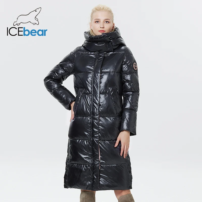 ICEbear 2023 Winter Fashionable Jacket Women\'s Hooded Warm Parkas Bio Fluff Parka Hight Quality Female Quilted Coat  GWD20155D