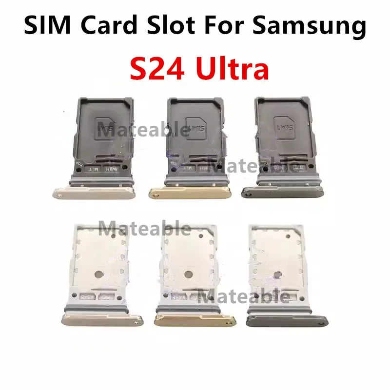 S24Ultra SIM Card Slots For Samsung Galaxy S24 Ultra S928 SIM Tray Adapters Socket Holder Replace Phone Housing Repair Parts