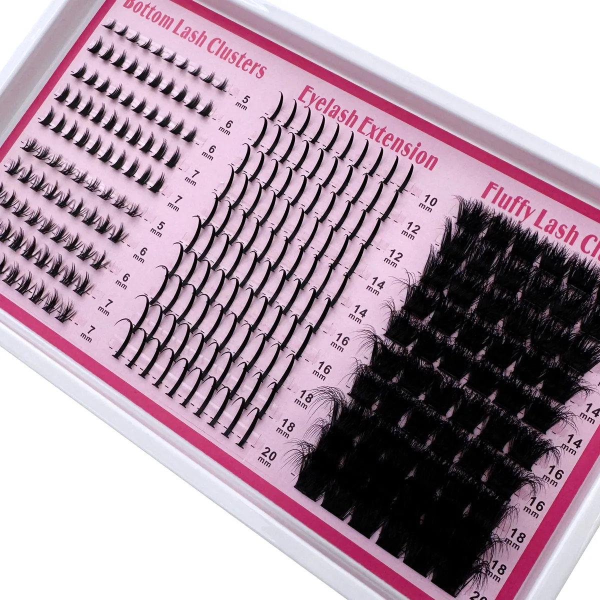 200D-60D 4 IN 1 Lash Clusters Long 6-20mm Lash Spikes Lower Eyelashes Reusable Bottom DIY Spiky Lash Extension Manga Clusters