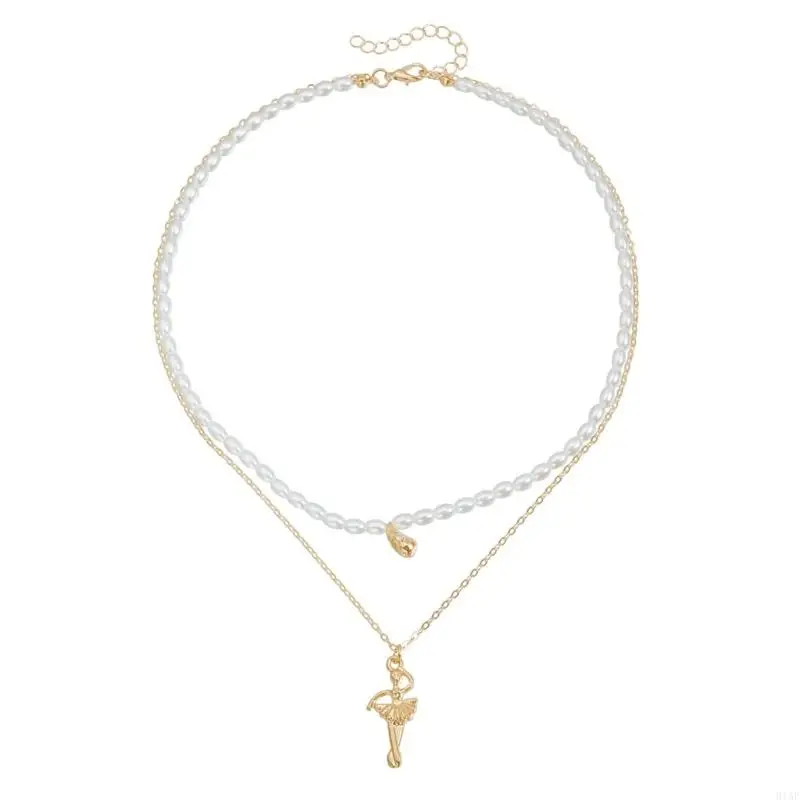 91AF Delicate Ballet Themed Jewelry Adjustable Length Chain