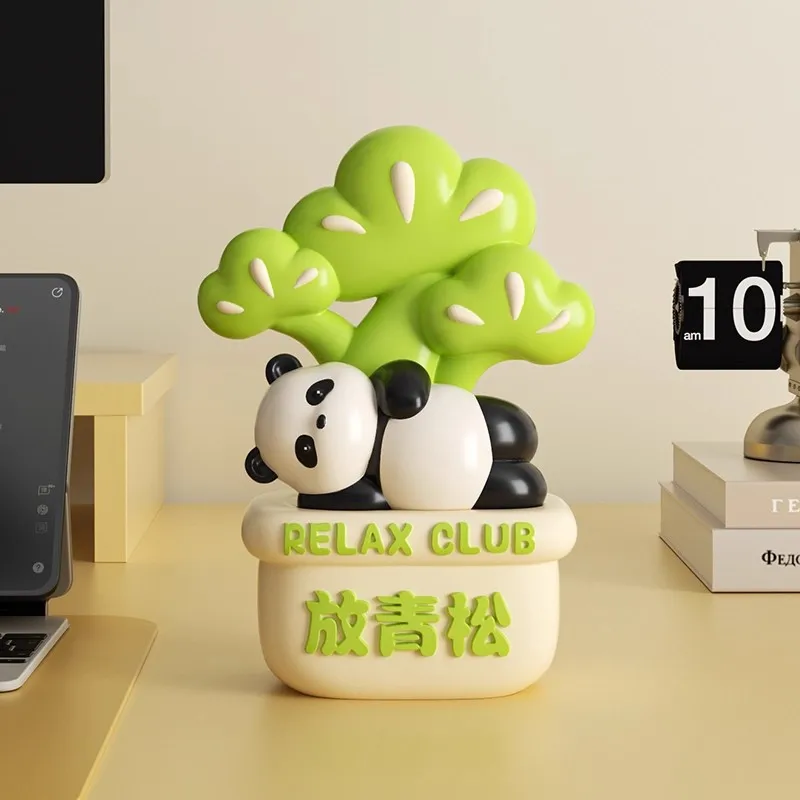 Zhijiao Green Pine Station Emotional Stabilizer Gift Ornament Panda Office Desktop Decoration