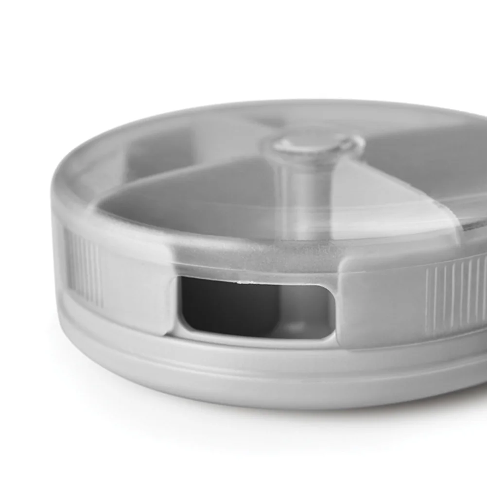 

Portable 4 Compartments Pill Box Medicine Storage Containers Travel Round ganizer ABS Plastic Lightweight Lock Design